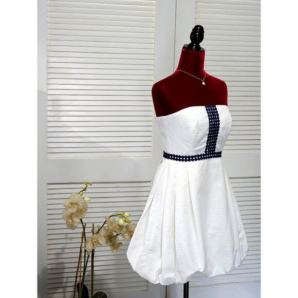 Lilly Pulitzer Women's Regency Classic White Navy Jacquard Bubble Dress Sz 4 076 - Picture 3 of 14